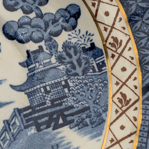 英國復古藍柳圖案杯碟架